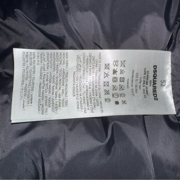 DSQUARED2 Men's Orange and Black Puffer Vest - Picture 9 of 15